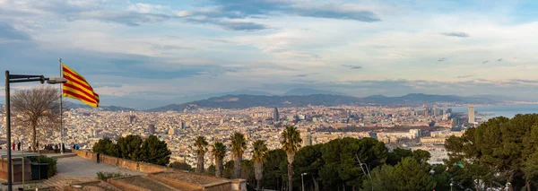 Montjuic Kastély Barcelona Katalónia Spanyolország — Stock Fotó