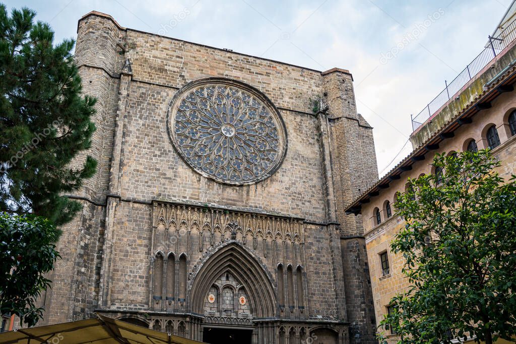 Santa Maria del Pi church, gothic quarter in Barcelona, Catalonia, Spain