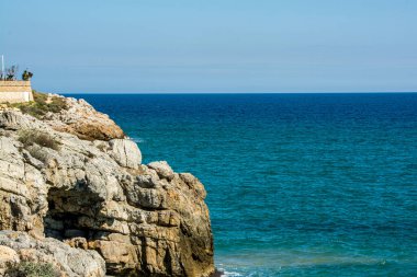 Katalonya, İspanya 'daki tarihi Sitges plajı