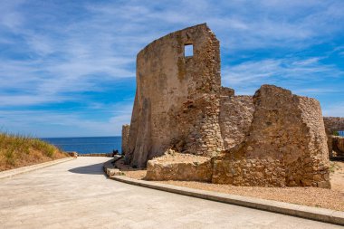 Palamos, Costa brava, Katalonya, İspanya 'daki manzara Fosca plajı