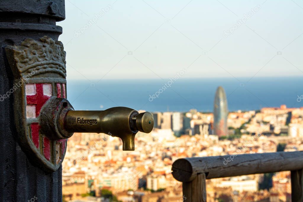 Panoramic skyline view of Barcelona city, Catalonia, Spain