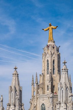 Barcelona, Katalonya, İspanya 'daki Tibidabo tema parkı dağı