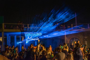 Barcelona, Katalonya, İspanya 'daki Tibidabo tema parkı dağı