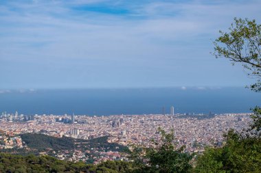 Barcelona, Katalonya, İspanya 'daki Tibidabo tema parkı dağı