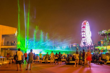 Barcelona, Katalonya, İspanya 'daki Tibidabo tema parkı dağı