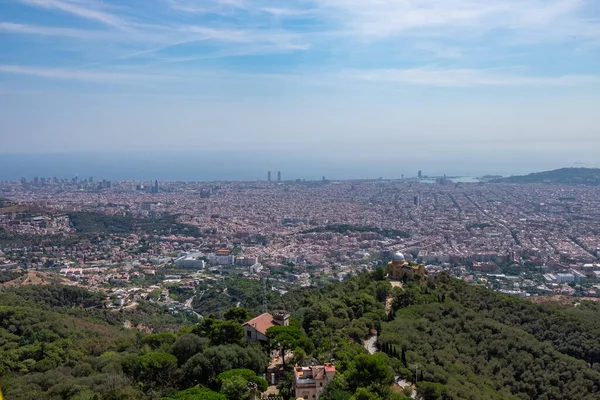 Góra Parku Rozrywki Tibidabo Barcelonie Katalonia Hiszpania — Zdjęcie stockowe