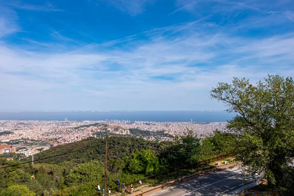 Góra Parku Rozrywki Tibidabo Barcelonie Katalonia Hiszpania — Zdjęcie stockowe