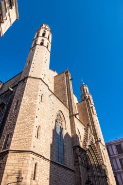 Barselona şehrindeki Santa Maria del Mar Kilisesi, Katalonya, İspanya