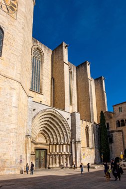 Katalonya, İspanya 'daki Girona şehir tarihi merkezi