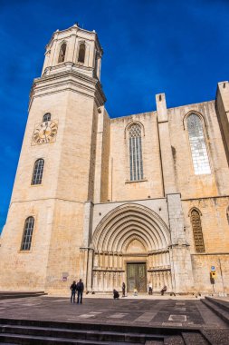 Katalonya, İspanya 'daki Girona şehir tarihi merkezi