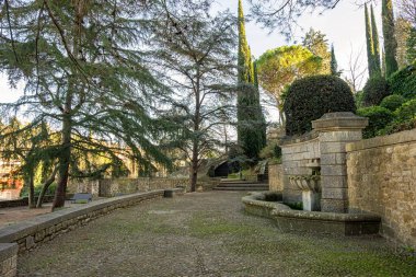 Katalonya, İspanya 'daki Girona şehir tarihi merkezi