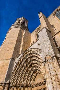 Katalonya, İspanya 'daki Girona şehir tarihi merkezi