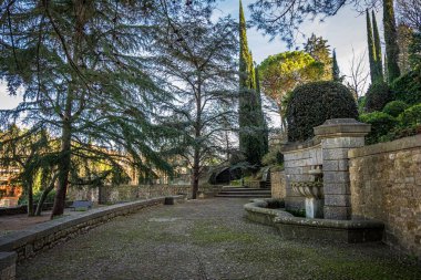 Katalonya, İspanya 'daki Girona şehir tarihi merkezi