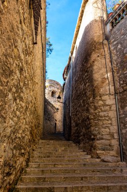 Katalonya, İspanya 'daki Girona şehir tarihi merkezi