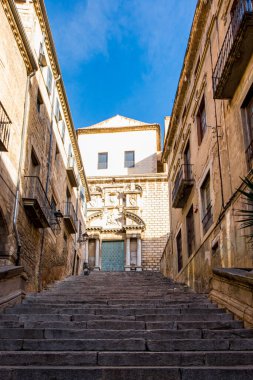 Katalonya, İspanya 'daki Girona şehir tarihi merkezi