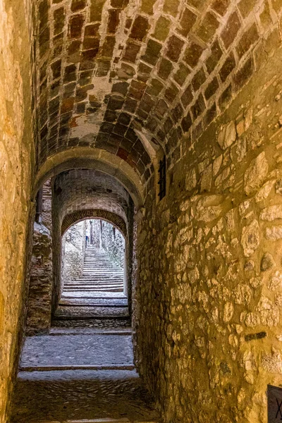 Katalonya, İspanya 'daki Girona şehir tarihi merkezi