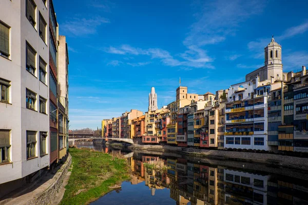 Katalonya, İspanya 'daki Girona şehir tarihi merkezi