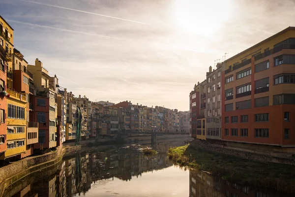 Katalonya, İspanya 'daki Girona şehir tarihi merkezi