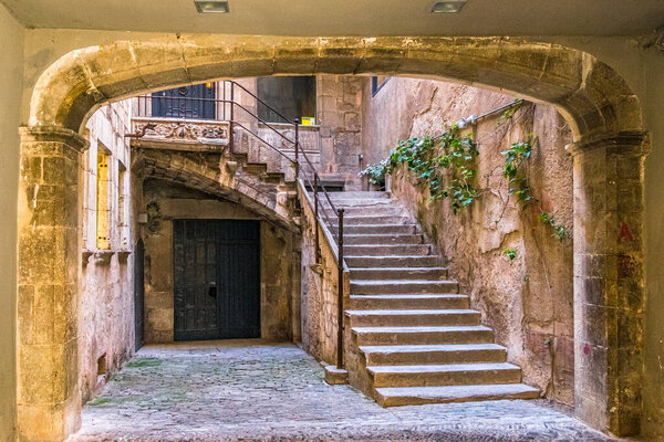 Girona city historical center in Catalonia, Spain