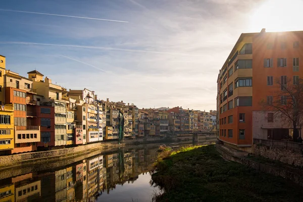 Katalonya, İspanya 'daki Girona şehir tarihi merkezi