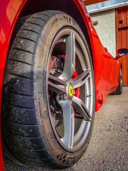Ferrari 458 Süper Araba Katalonya Spanya Daki Circuit Barcelona Katalunya — Stok fotoğraf