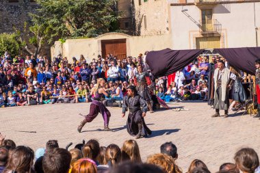 Tarragona 'daki Montblanc köyü, Katalonya, İspanya