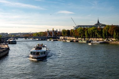 Paris, Fransa 'da Grand Palais ve Pont Alexandre III.