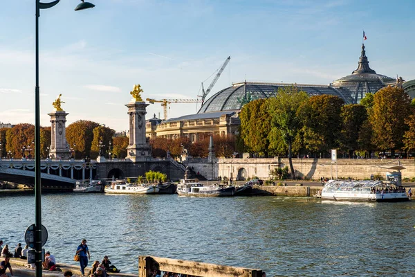 Grand Palais Pont Alexandre Iii Párizsban Franciaországban — Stock Fotó