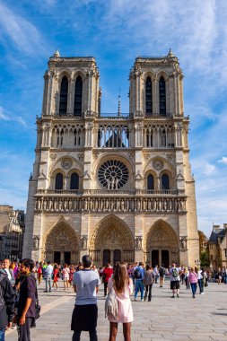 Paris, Fransa 'daki Notre dame Katedrali.