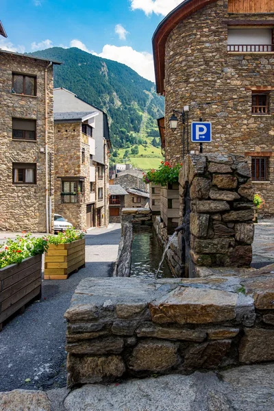 Wahrzeichen Des Dorfes Canillo Andorra — Stockfoto