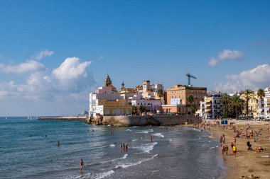 Barselona, İspanya 'daki Sitges manzarası.