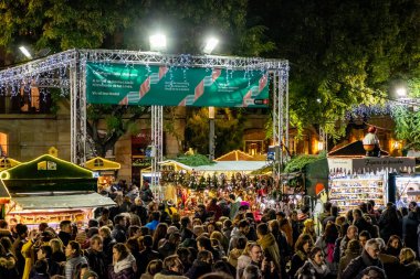 Santa Llucia Noel Pazarı Barselona, Katalonya, İspanya