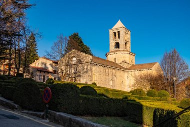 Gerona, İspanya 'daki Camprodon kasabasının Aziz Peter Manastırı