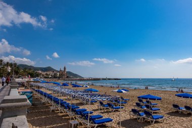 Barselona, İspanya 'daki Sitges manzarası.