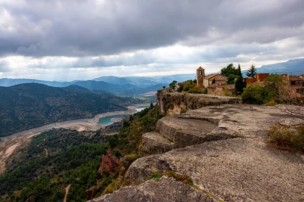 Panoramautsikt Över Byn Siurana Katalonien Spanien — Stockfoto