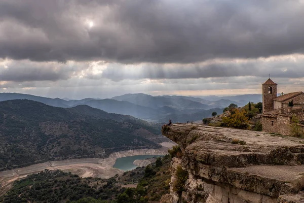 Panoramautsikt Över Byn Siurana Katalonien Spanien — Stockfoto