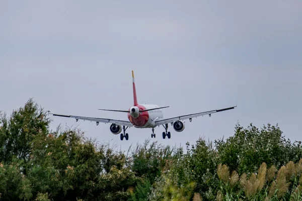 Barcelone Octobre 2017 Décollage Avion Aéroport Barcelone — Photo