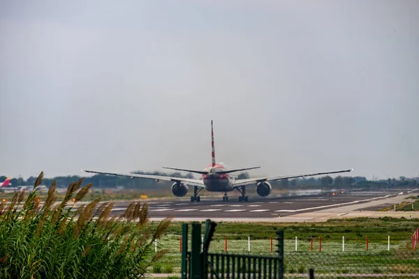 Barcelone Octobre 2017 Décollage Avion Aéroport Barcelone — Photo