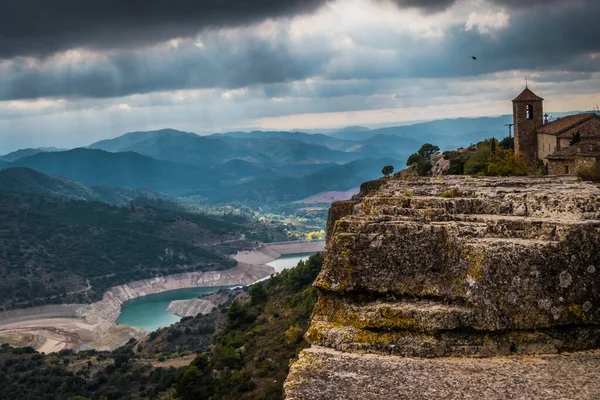 Panoramautsikt Över Byn Siurana Katalonien Spanien — Stockfoto