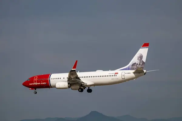 Barcelona Octubre 2017 Despegue Del Avión Aeropuerto Barcelona — Foto de Stock