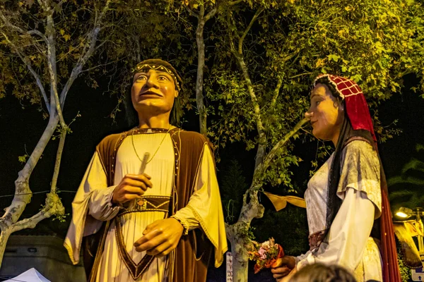 Populaire Feestdag Nachts Castelldefels Catalonië Spanje — Stockfoto