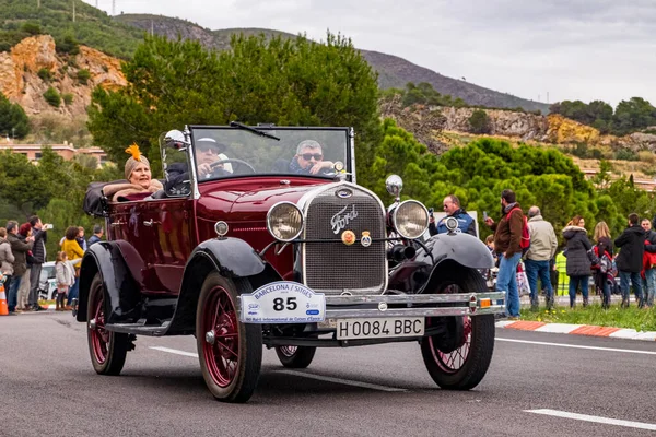 Marzo 2018 Ford Edición Rallye Internacional Coches Antiguos Barcelona Sitges — Foto de Stock