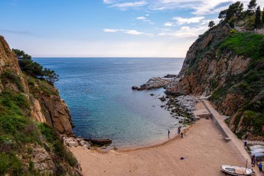 Tossa de Mar kalesi, Costa Brava, Katalonya, İspanya.