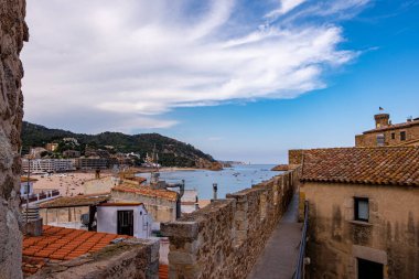 Tossa de Mar kalesi, Costa Brava, Katalonya, İspanya.