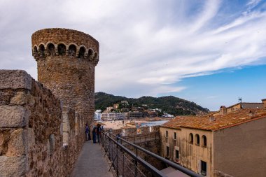 Tossa de Mar kalesi, Costa Brava, Katalonya, İspanya.
