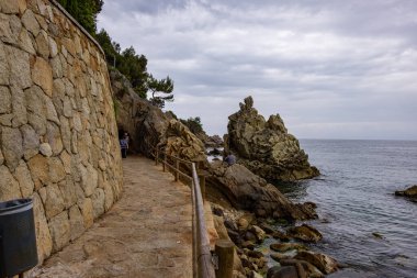 Katalonya 'nın Costa Brava' sındaki Lloret de Mar plajı, İspanya