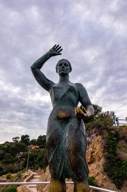 Katalonya 'nın Costa Brava' sındaki Lloret de Mar plajı, İspanya