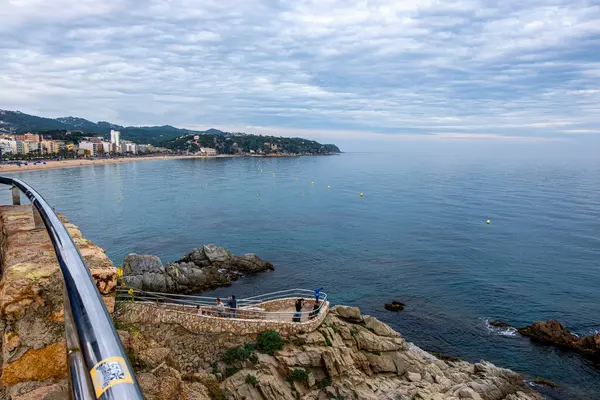 Katalonya Nın Costa Brava Sındaki Lloret Mar Plajı Spanya — Stok fotoğraf