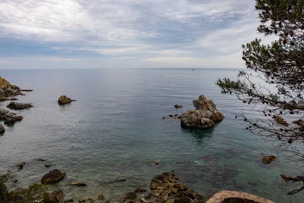 Пляж Lloret Mar Коста Брава Каталонии Испания — стоковое фото