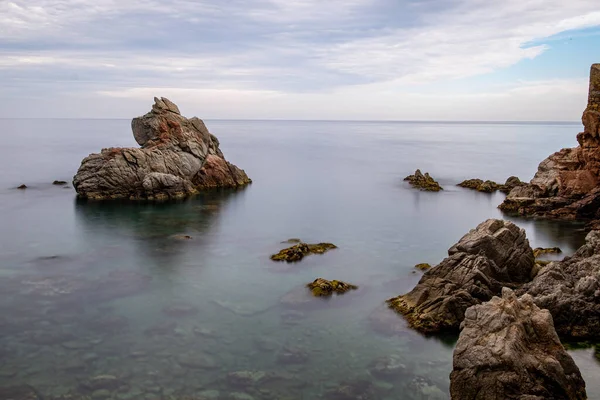 Пляж Lloret Mar Коста Брава Каталонии Испания — стоковое фото